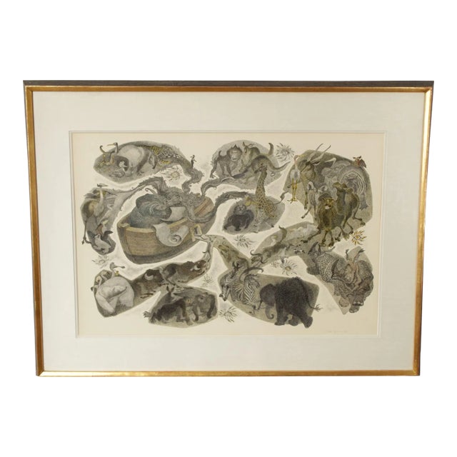 Oliver Grimley Pen and Ink Drawing, Noah's Ark For Sale