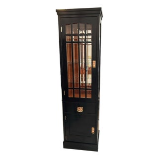 Art Nouveau Black Display Case, 1910s For Sale