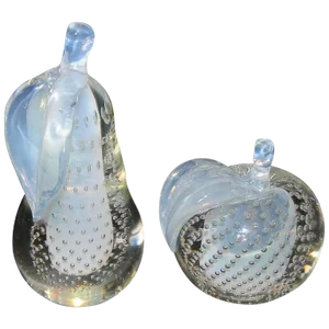 1960s Mid-Century Modern Salviati Murano Opalescent Fruit Bookends - a Pair