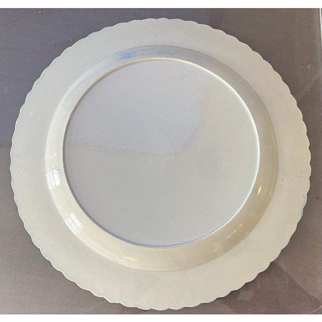 Antique Early 19th Century English Georgian Pearlware Creamware Blue Feather or Shell Edge Dinner Plates - Set of 5 For Sale - Image 14 of 16