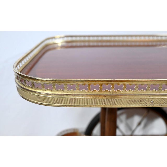 Vintage Bar Table in Mahogany and Brass, 1970 For Sale - Image 6 of 18