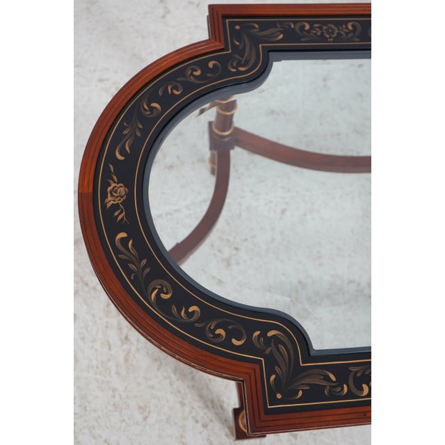 John Widdicomb Neoclassical Glass Top Coffee Table For Sale In Philadelphia - Image 6 of 14