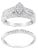 .925 Sterling Silver 1/2 Cttw Round and Baguette-Cut Diamond Engagement Bridal Set (I-J Color, I1-I2 Clarity) - Size 8 - 2 Pieces For Sale