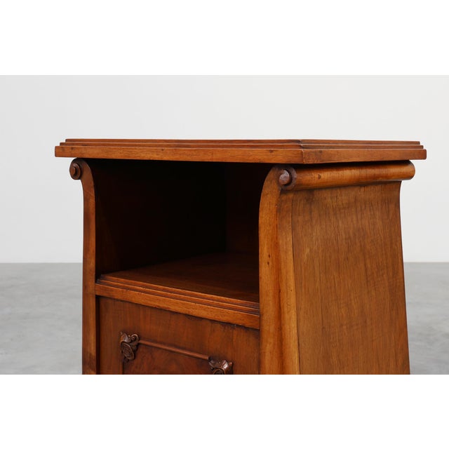 1920s Art Deco Wooden Nightstands, Italy, 1920s, Set of 2 For Sale - Image 5 of 12