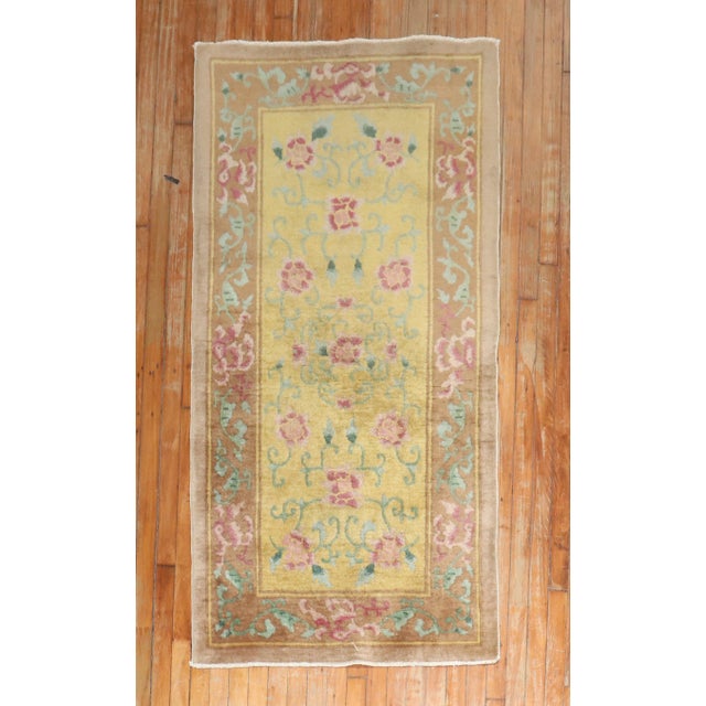 Vintage Floral Chinese Rug - 2'11" x 5'9" For Sale In New York - Image 6 of 6