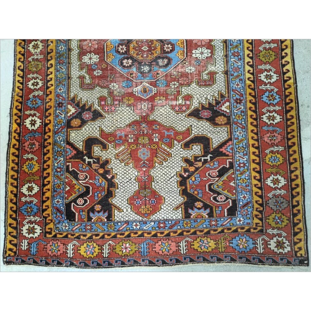Antique Hand-Knotted Caucasian Rug 3'10"x 7'8" For Sale In Los Angeles - Image 6 of 15