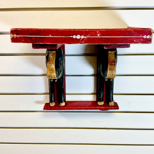 Chinoiserie 1920s Antique Chinoiserie Boho Chic Elephant Wall Mounted Shelf. For Sale - Image 3 of 17