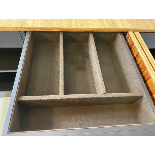 1980s Leon Rosen Modern Wood & Brass & Glass Sideboard For Sale In Philadelphia - Image 6 of 10