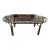 Elegant Oval Gilded Iron and Thick Glass Coffee Table For Sale