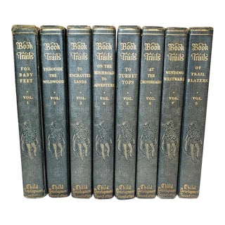 1920s Vintage Book of Trails Children's Illustrated Books Complete Set in 8 Volumes For Sale