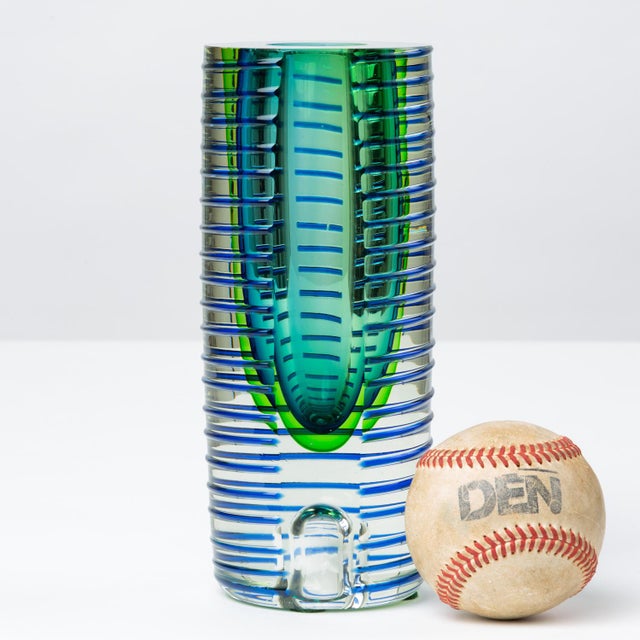 Contemporary 1980s Postmodern Glass Vase or Candlestick For Sale - Image 3 of 13