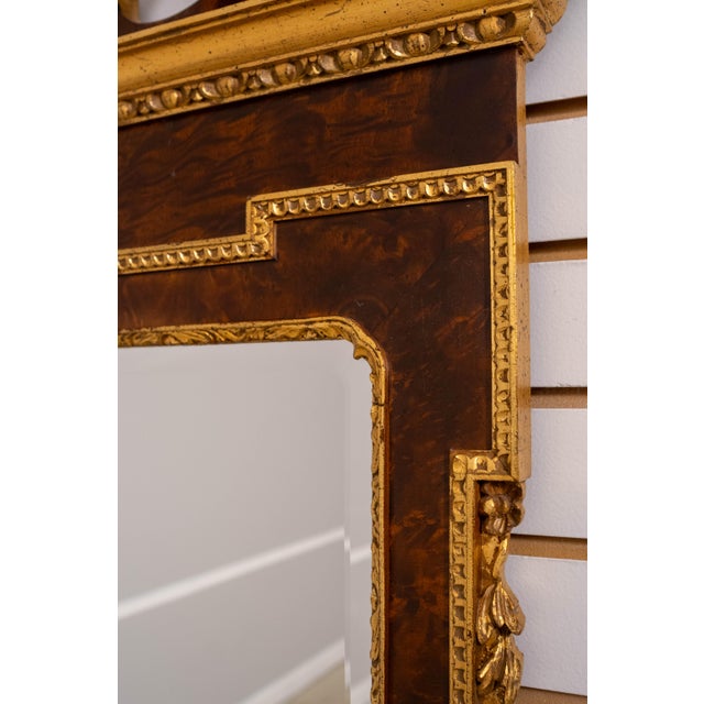 Wood Italian Georgian Style Walnut & Gold Mirror For Sale - Image 7 of 15
