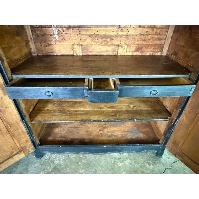 19th C. Napoleon III Painted Armoire For Sale - Image 4 of 16