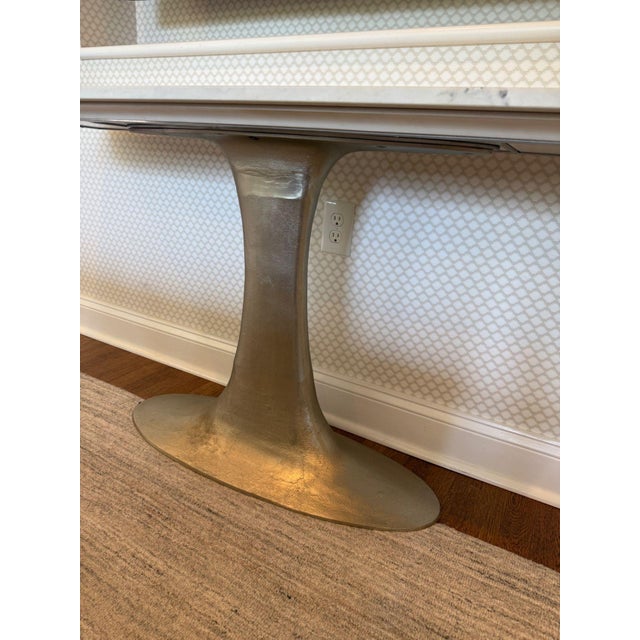 CB2 Cb2 Pool White Marble Console Table For Sale - Image 4 of 4