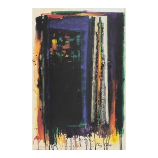 Perez Celis Buenos Aries 1989 Signed Abstract Expressionism Painting on Paper For Sale