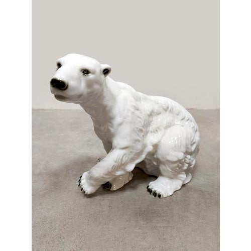 Large Vintage Porcelain Polar Bear from Royal Dux, 1920s For Sale - Image 4 of 6
