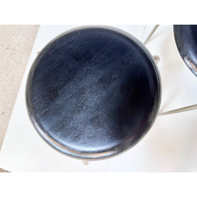 Black Black Dot Model 3170 Stools by Arne Jacobsen for Fritz Hansen, Denmark, 1960s, Set of 2 For Sale - Image 8 of 18