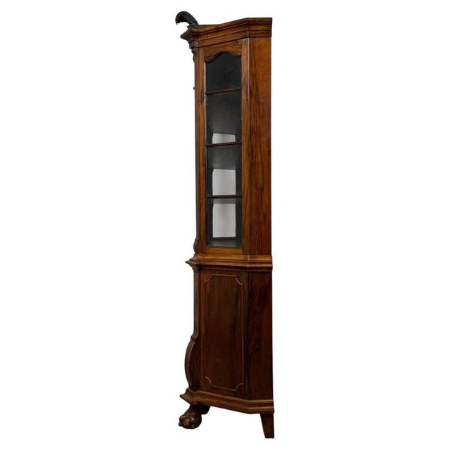Antique Dutch Walnut Display Cabinet Vitrine with Glazed Doors For Sale - Image 11 of 12
