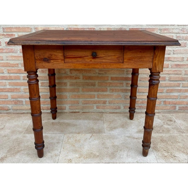 French Provincial Early 20th Century French Oak Worktable with One Drawer, 1920s For Sale - Image 3 of 18