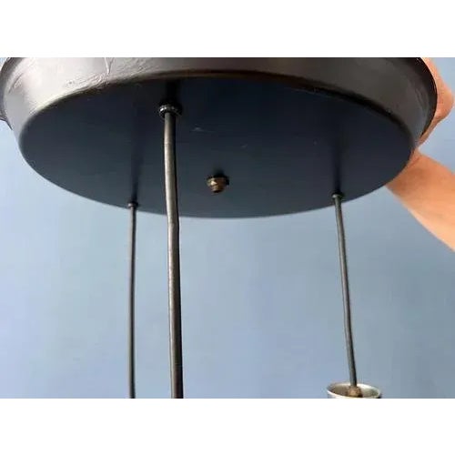 Vintage Frosted Glass Cascade Pendant Lamp For Sale - Image 10 of 11