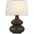 Chapman & Myers for Visual Comfort Signature Lismore Medium Table Lamp in Stained Black Metallic with Linen Shade For Sale