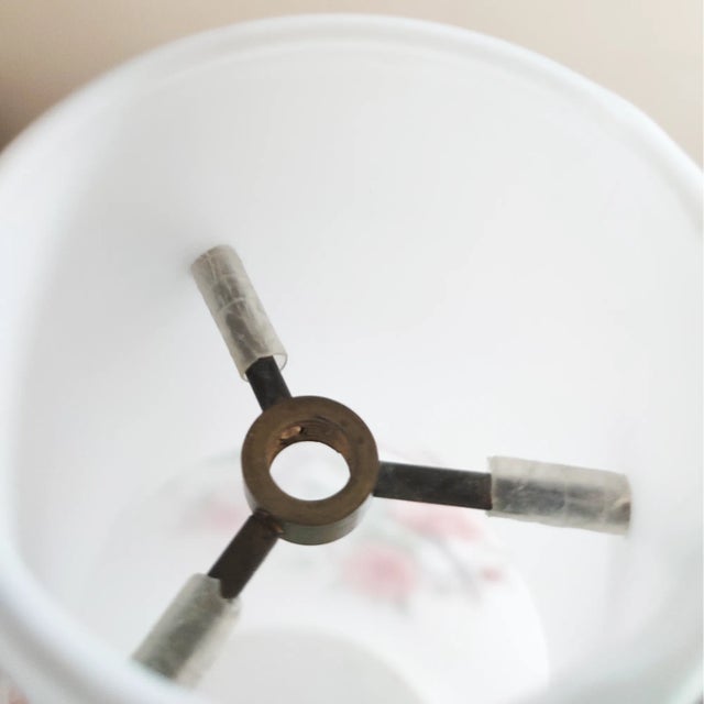 Vintage Famille Rose Opaque Satin Glass Pendant Lightshade, 1920s For Sale - Image 12 of 13