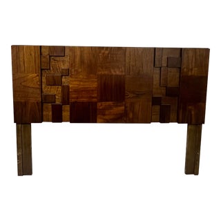Lane Brutalist Mid Century Modern Queen Headboard For Sale