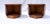 Pair of Mid-Century Modern Hexagonal end side table cabinets by Lane Furniture featuring gorgeous book matched tops with...
