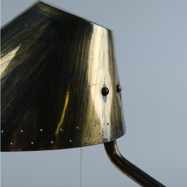 Copper 1950s Paavo Tynell Finnair Commissioned Table Mounted Brass Lamp For Sale - Image 8 of 12