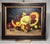 Mid Century Fruit Still Life Realism Framed Original Oil Painting on Canvas, Black, Gold, Orange, Chartreuse For Sale In Houston - Image 6 of 12