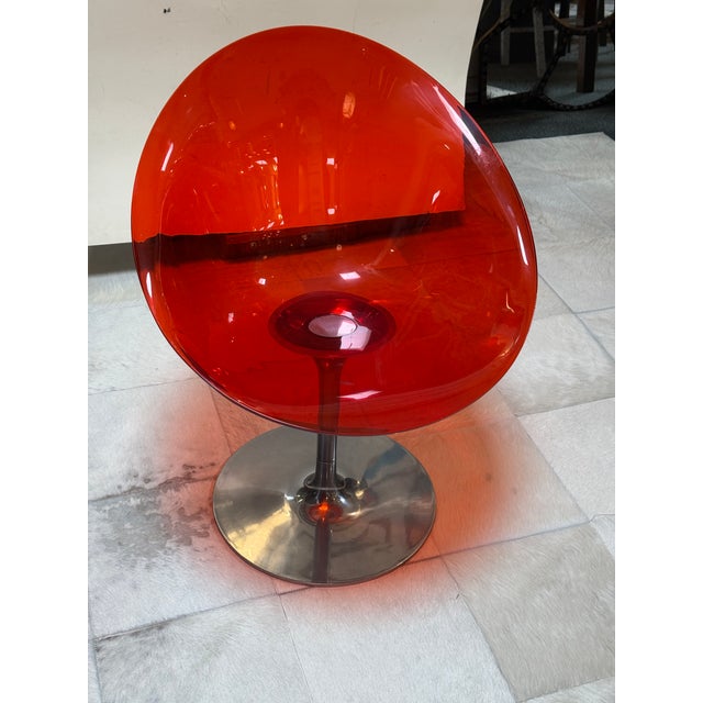 Philippe Starck for Kartell Ero/S Swivel Chair, Red For Sale - Image 12 of 12