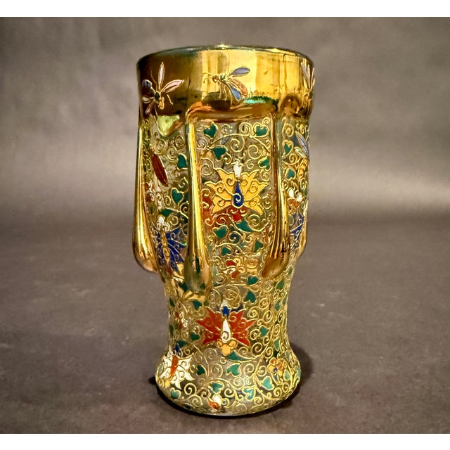 An extraordinary example of late 19th-century Bohemian luxury art glass, this magnificent cabinet vase by Moser showcases...