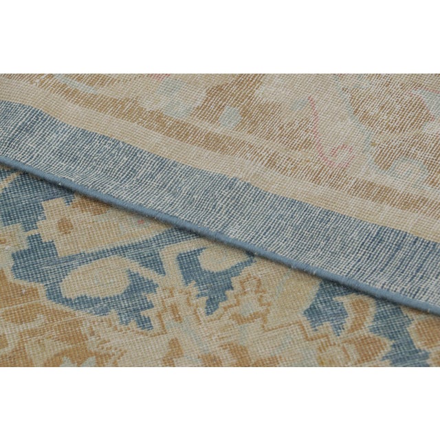 Textile Antique Mahal Runner With Brown and Blue Dense Geometric Pattern - Rug & Kilim For Sale - Image 7 of 7