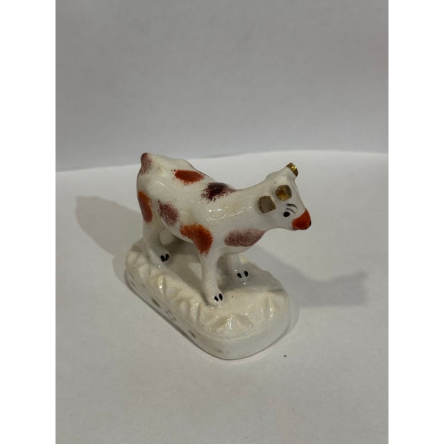 19th Century 19th Century Staffordshire Cow Figurine For Sale - Image 5 of 6