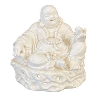 Vintage Porcelain Blanc De Chine Happy Buddha 6" H For Sale