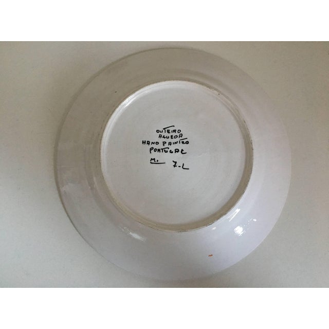 Traditional Vintage Outeiro Agueda Hand-Painted Plate from Portugal For Sale - Image 3 of 3