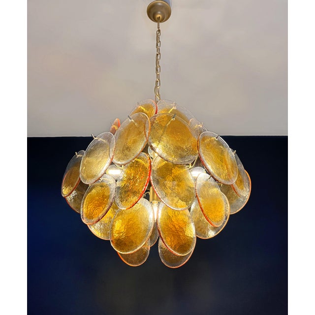 Vintage Italian Amber Murano Glass Chandelier, 1990s For Sale - Image 16 of 18
