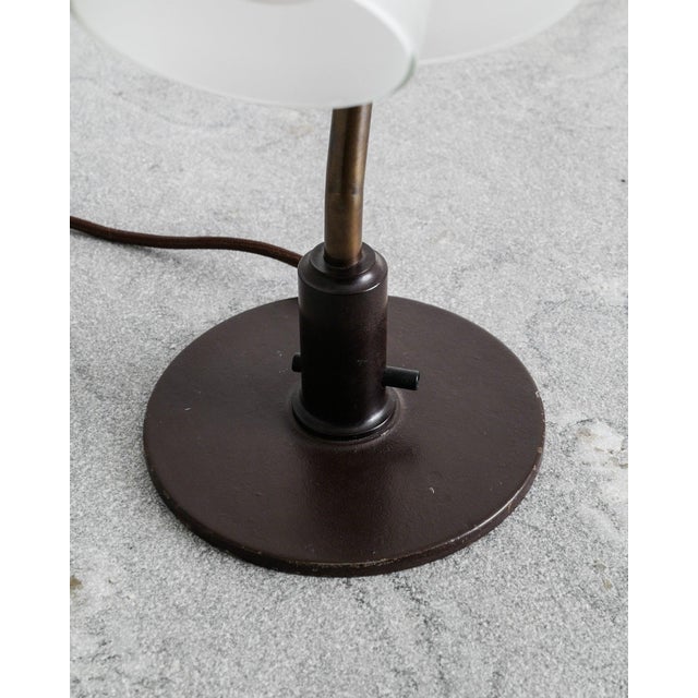 A very rare and early danish mid century modern "ph 2/2 / vintergækken" desk table lamp with an original and complete set...