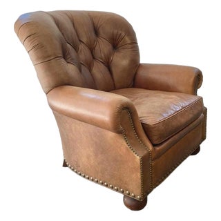 Vintage Leather Lounge Chair by Hickory For Sale