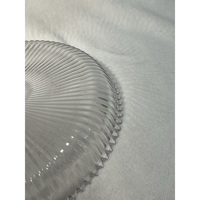 Glass Vintage Ribbed Glassware Footed Bowl and Matching Underplate, Circa 1930s to the 1960s For Sale - Image 7 of 12
