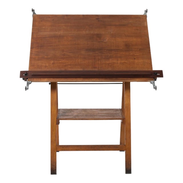 Vintage Industrial Drafting Table, 1950s For Sale