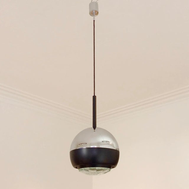 Mid-Century Modern Italian Glass & Metal 1230 Pendant Lamp from Stilnovo, 1960s For Sale - Image 3 of 15