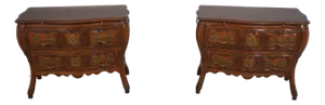 Pair Don Ruseau Inc Italian Continental 2 Drawer Commode Chests