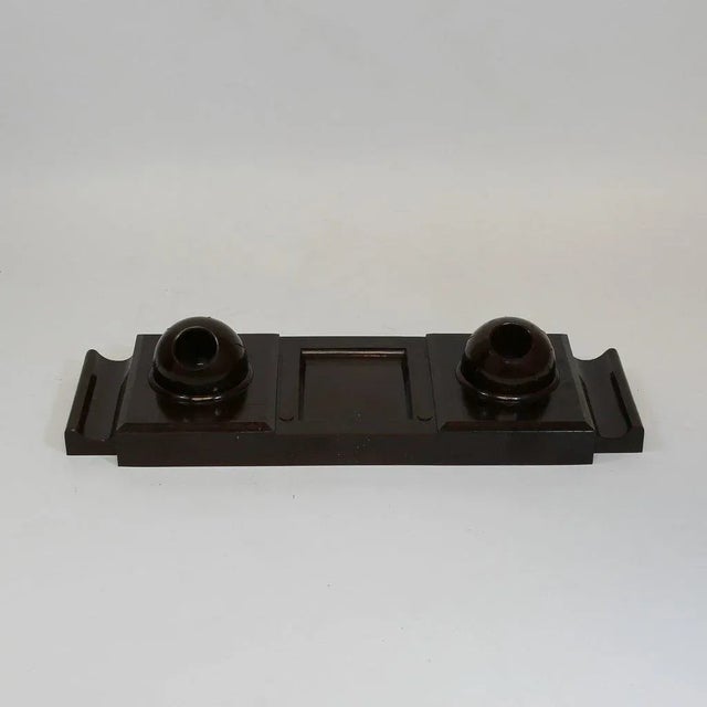 1940s Art Deco Bakelite and Porcelain Writing Set, 1940s For Sale - Image 5 of 5