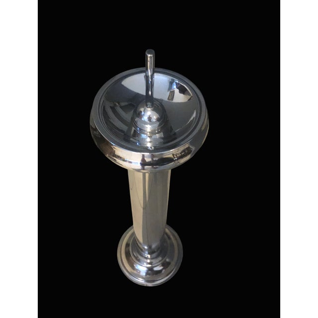 Large Vintage Chrome-Plated Metal Standing Ashtray, 1970s, in Flawless conditions. Designed 1960 to 1969