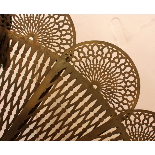 Brass Circa 1900 English Brass Fireplace Fan For Sale - Image 8 of 8