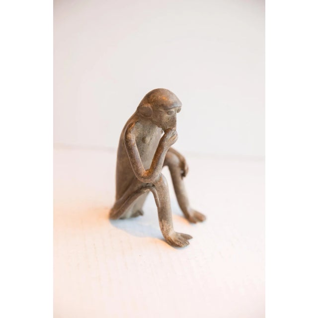 Old New House Vintage African Sitting Monkey Figurine For Sale - Image 4 of 7