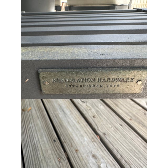 Dark Gray Restoration Hardware Outdoor Dining Set For Sale - Image 8 of 12