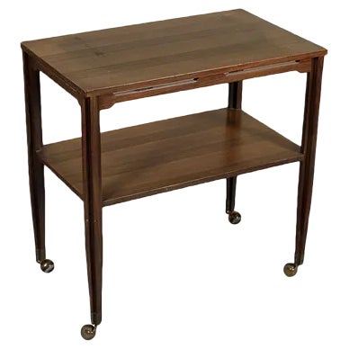 Italian Rosewood Veneer Service Cart, 1960s For Sale