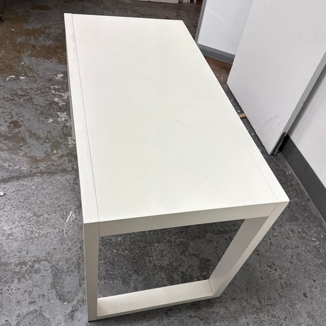 Contemporary White Parsons-Style Writing Desk For Sale - Image 4 of 12